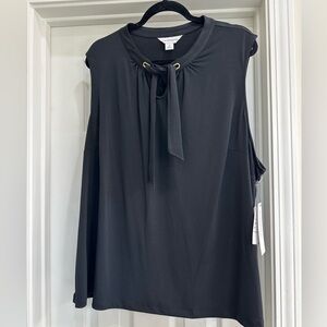 NEW 3x Liz Claiborne Elegant Black Sleeveless Top with tie